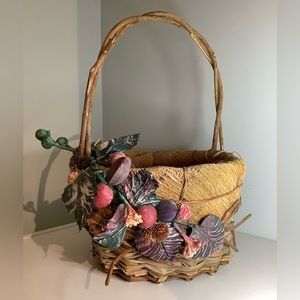 NEW vintage twig-wood wicker basket